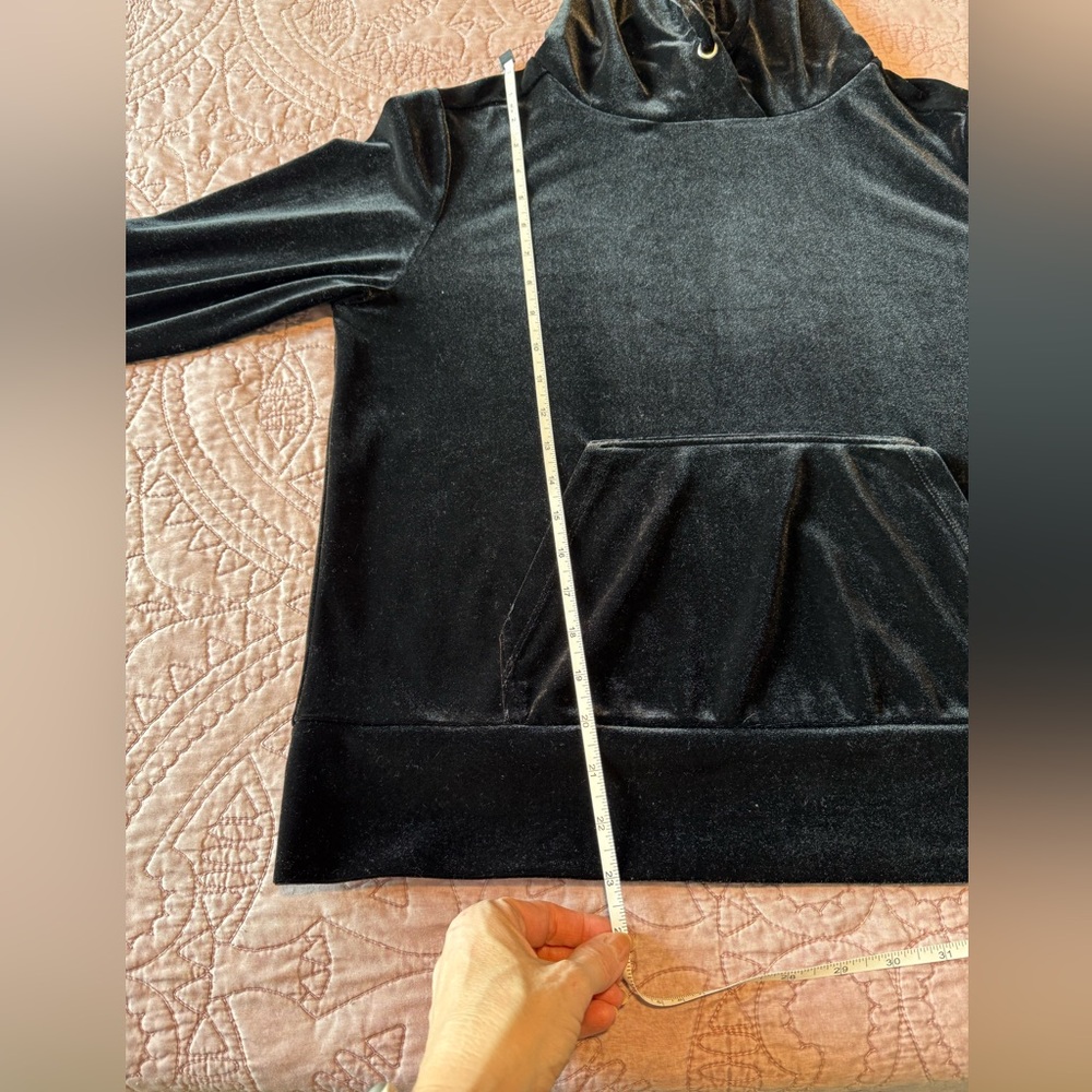 By Stacy London Velvet Black Hoodie - Picture 8 of 13